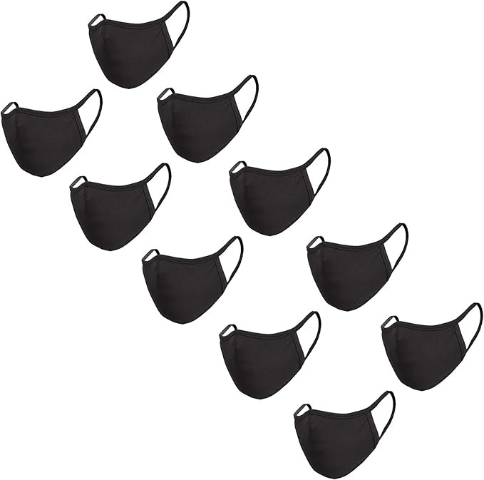 3-layer Cotton Basic Reusable Cloth Face Mask, Soft Washable 100% Cotton Unisex Face Cover By SNM... | Amazon (US)