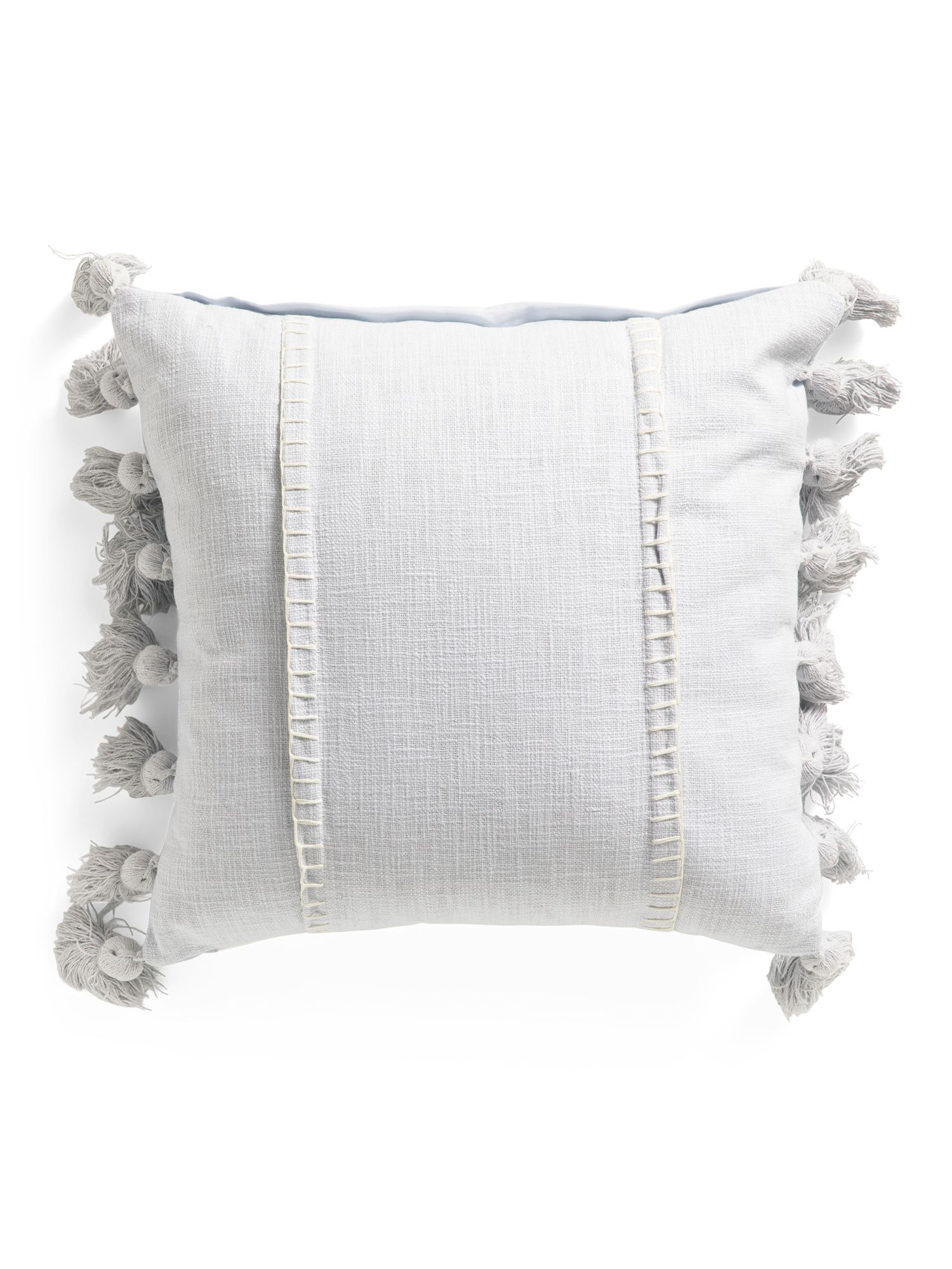 20x20 Whipstitch Pillow With Tassels | TJ Maxx