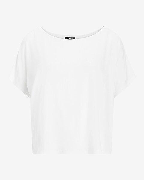Relaxed Boxy Bateau Neck Tee | Express