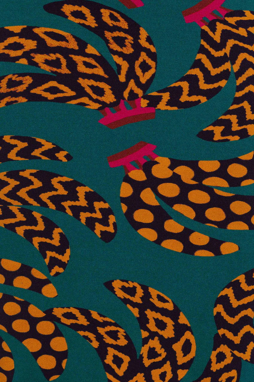 teal banana midi dress | FarmRio (US)