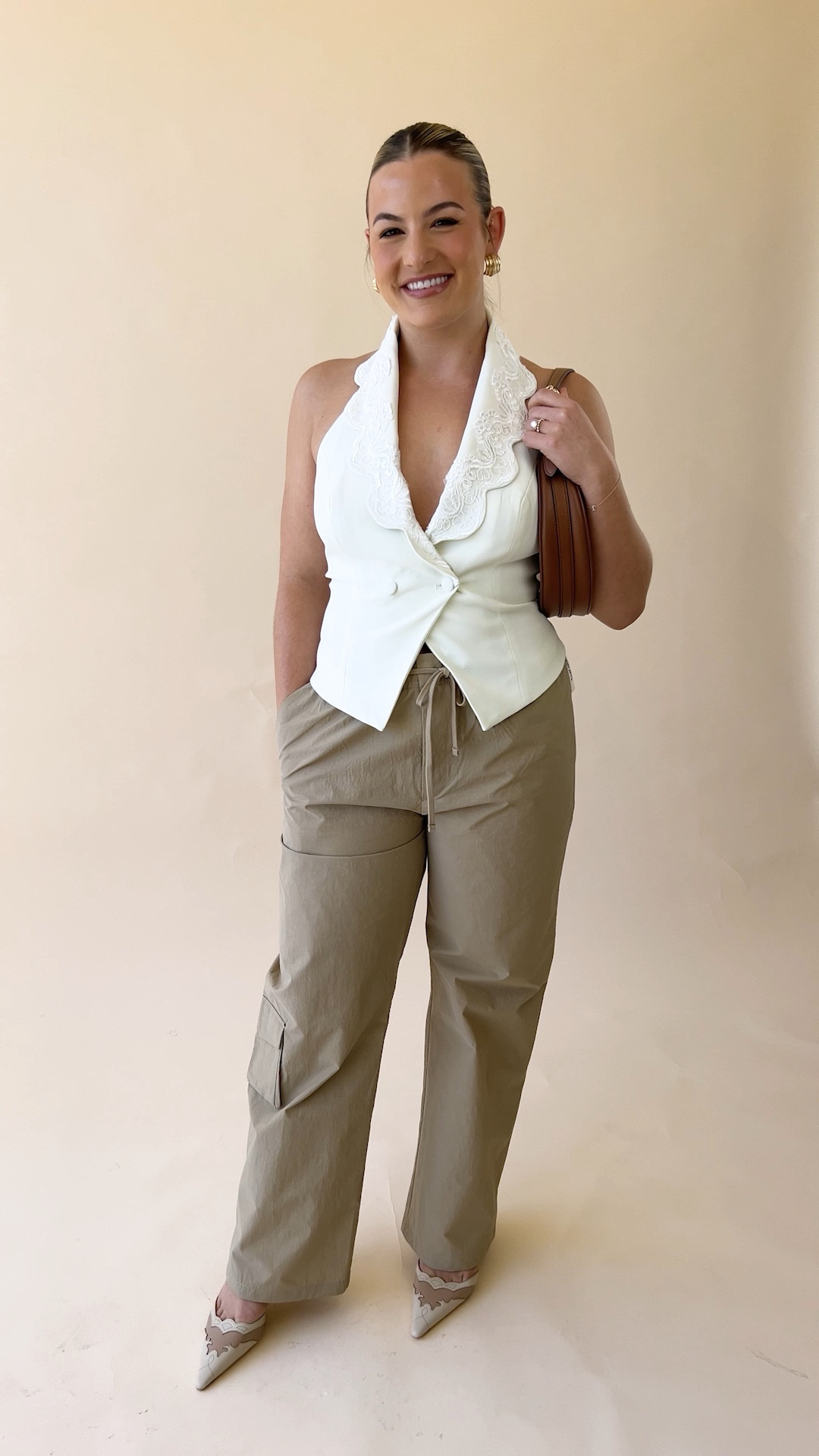 STYLE MAKEOVER SERIES 🫶🏻 Cargo pants and tie top are from Djerf Avenue and Pink Coat is from Christy Lynn! 

Summer Outfits | Reformation Top | Agolde Jeans | Tony Bianco Heels

#LTKmidsize #LTKVideo #LTKstyletip