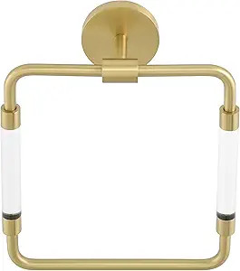 Swiss Madison Verre Acrylic Square Towel Ring in Brushed Gold | Amazon (US)