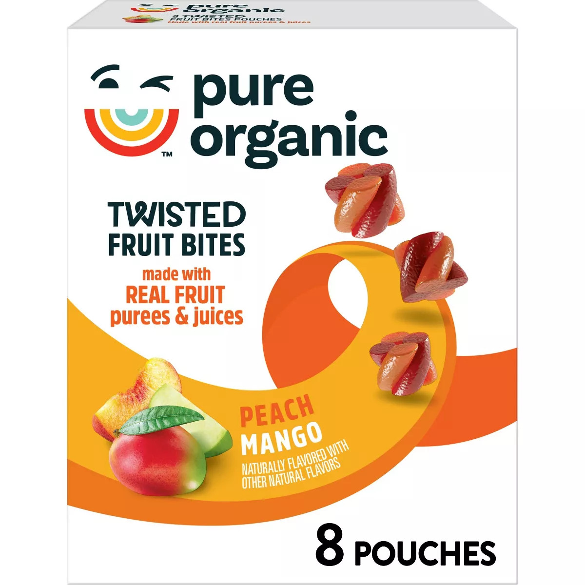 Pure Organic Twisted Fruit Bites Peach Mango - 5.6oz/8ct | Target