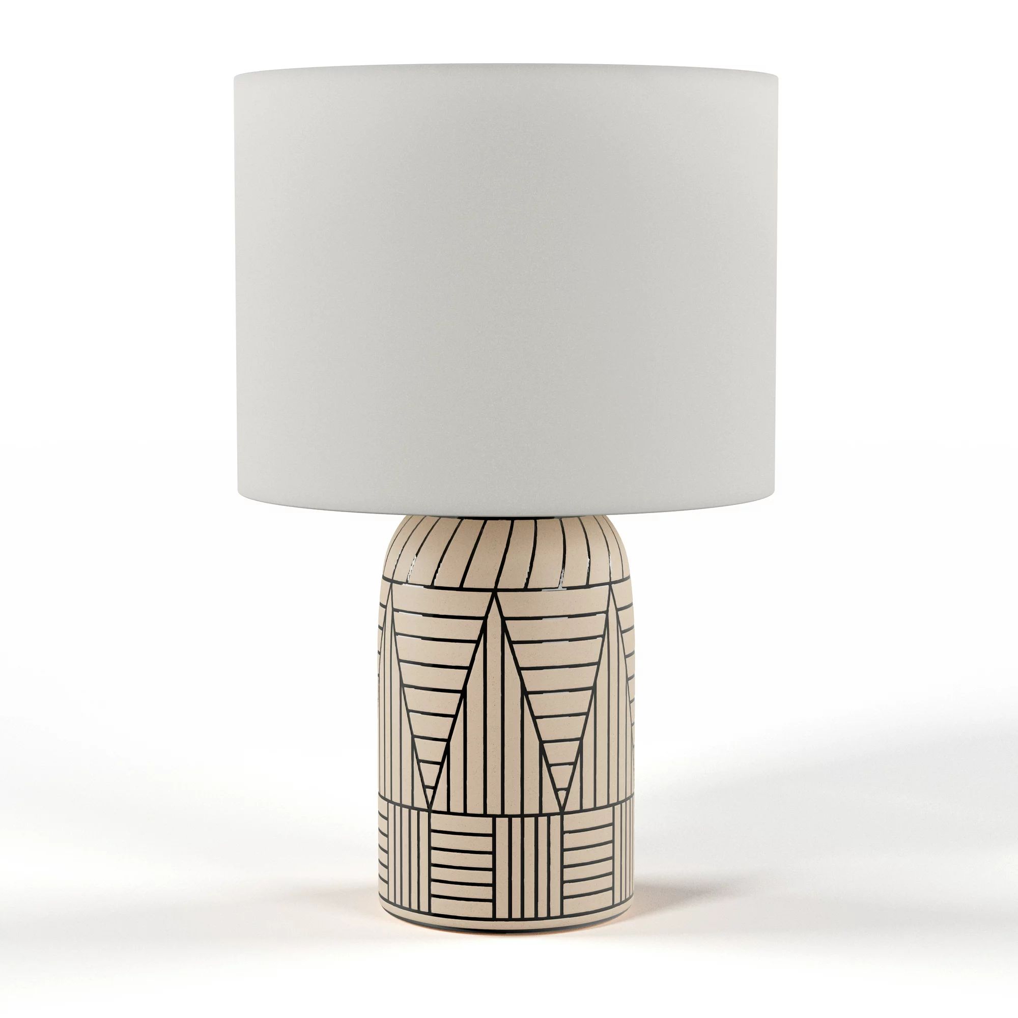 MoDRN Ceramic Table Lamp with Black Accent Pattern | Walmart (US)