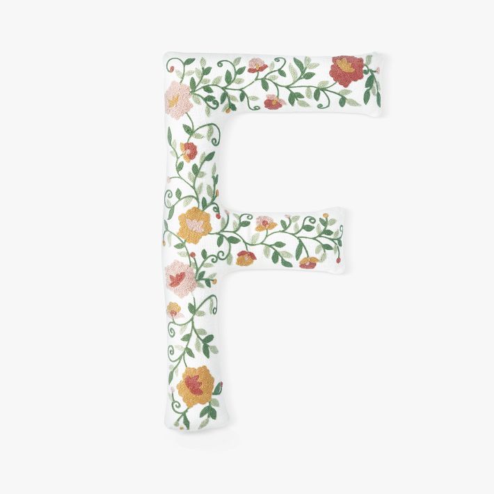 Floral Letter Shaped Pillow | Pottery Barn Teen