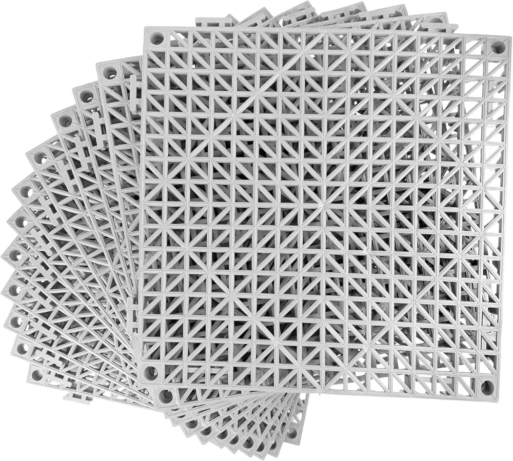 MYFAMIREA Modular Interlocking Cushion 12 Pack 11.8" x 11.8" Rubber Floor Tiles Non-Slip Splicing... | Amazon (US)