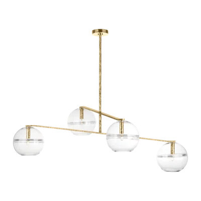 Sean Lavin Lowing Medium 4-light Chandelier in Polished Antique Brass with Clear Glass shade | Wayfair North America