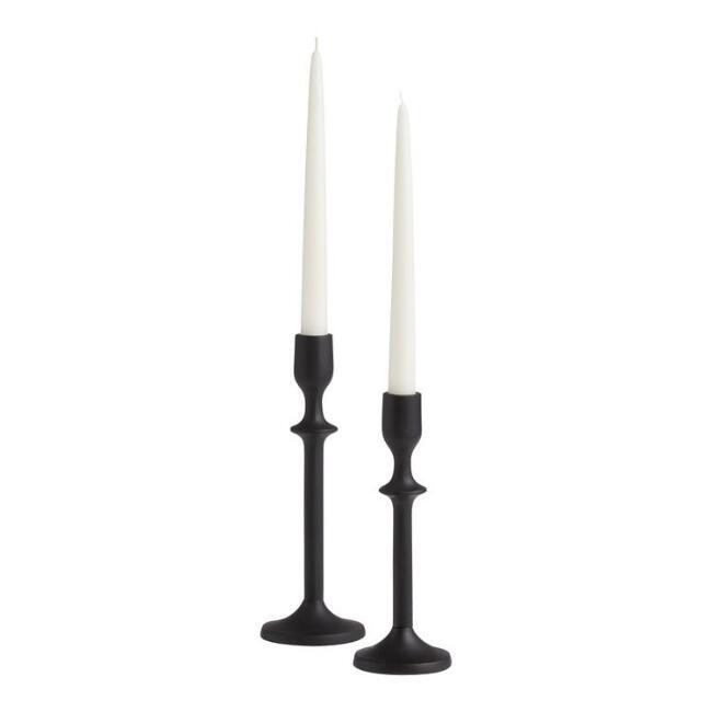 Black Metal Gothic Style Taper Candle Holder | World Market