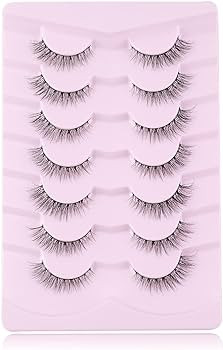 Onlyall Natural Lashes Wispy Lashes Natural Look False Eyelashes Soft Fluffy Fake Eyelashes 7 Pai... | Amazon (US)