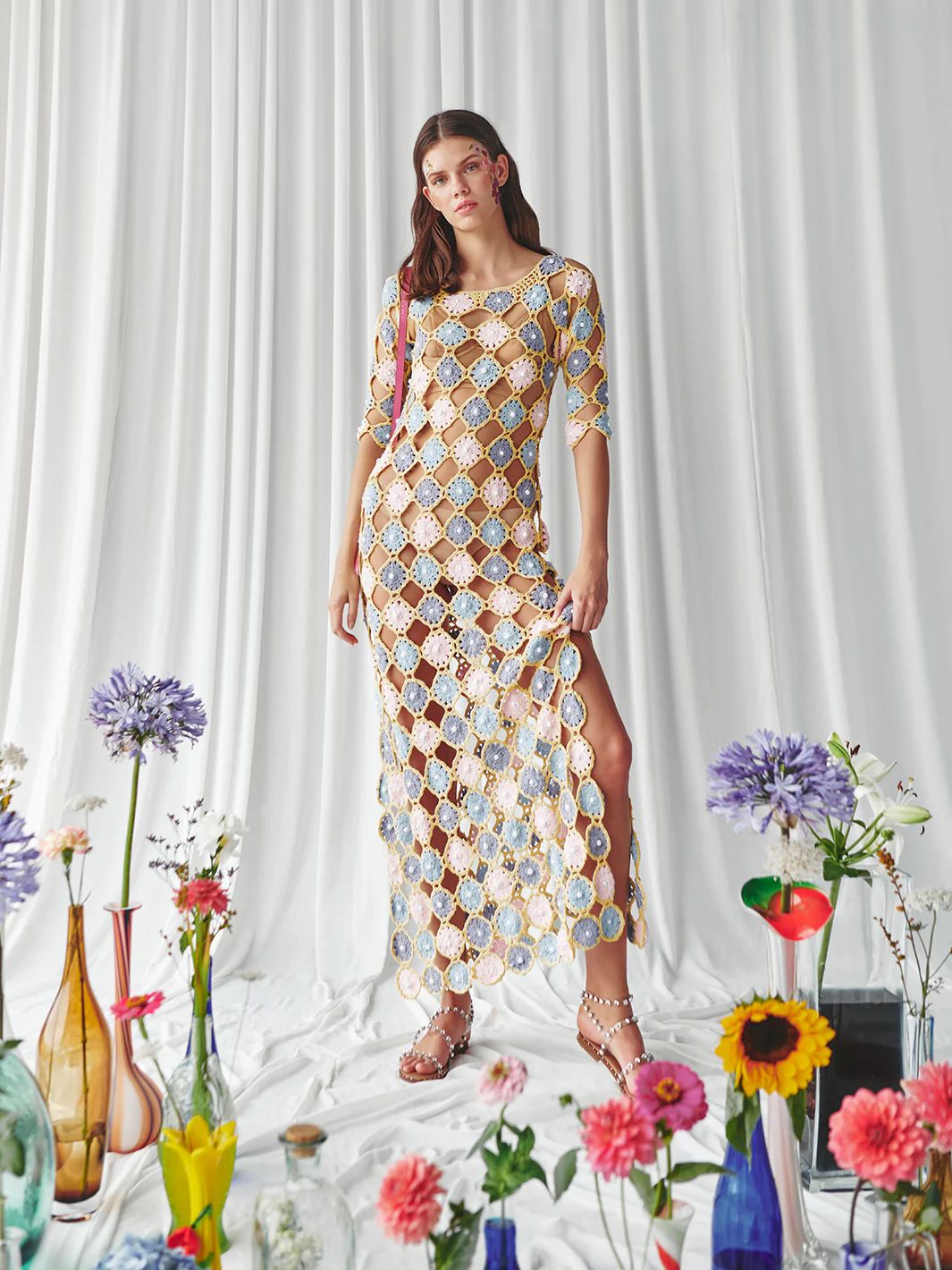 Crochet Maxi Dress | Beach Flamingo