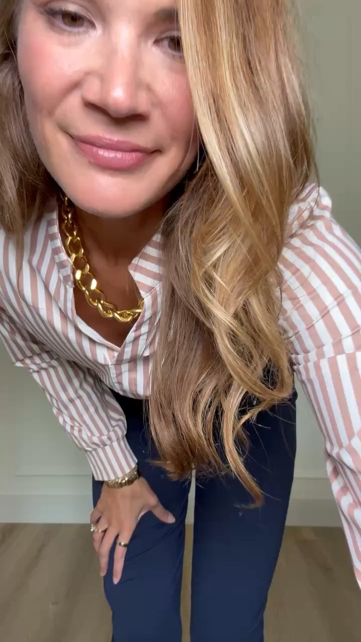 A striped button down and ankle length pants are such a classic office combination. The shorter hem gives it a fresh look with flats, while still keeping it polished for work.

striped button down, ankle length pants, office outfit, business casual outfit, workwear style, fall office outfit, cropped trousers, tall girl style, professional outfit, everyday workwear, StangandCo

#LTKTall #LTKWorkwear #LTKootd