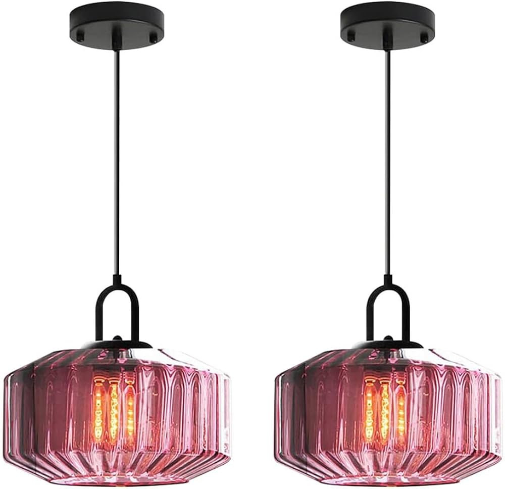 Mid Century Ceiling Hanging Light Glass Pendant Lights Kitchen Island Vintage Glass Pendant Light... | Amazon (US)
