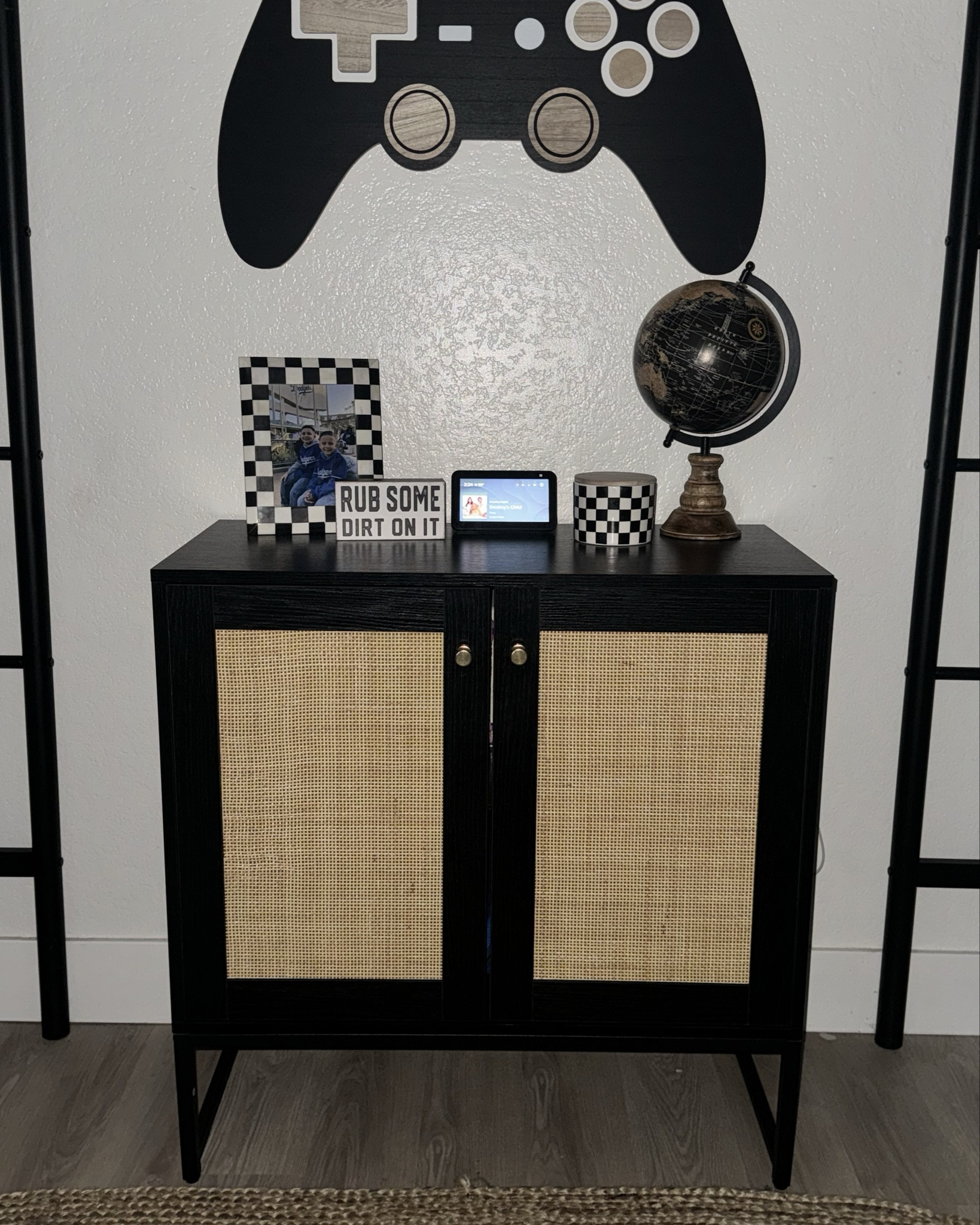 Rattan storage cabinet🖤