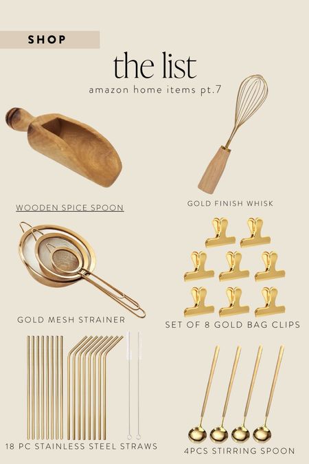 Amazon home: spice spoon, whisk, mesh strainer, bag clips, stainless steel straws, stirring spoons

#LTKhome