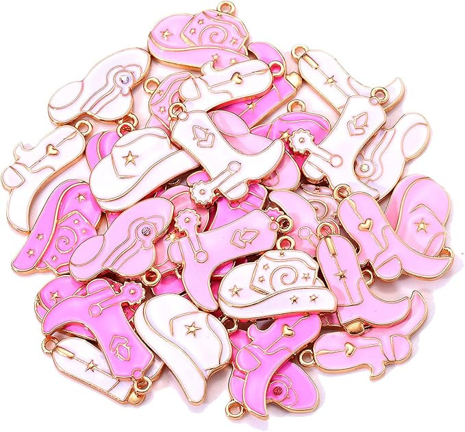 NVENF 36PCS Cowboy Boot Charms for Jewelry Making, Enamel Western Cowgirl Boot Hat Pendant Charms... | Amazon (US)