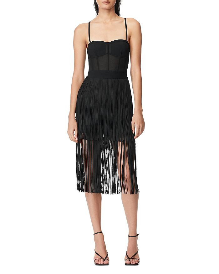 Sheer Bustier Fringe Dress | Bloomingdale's (US)