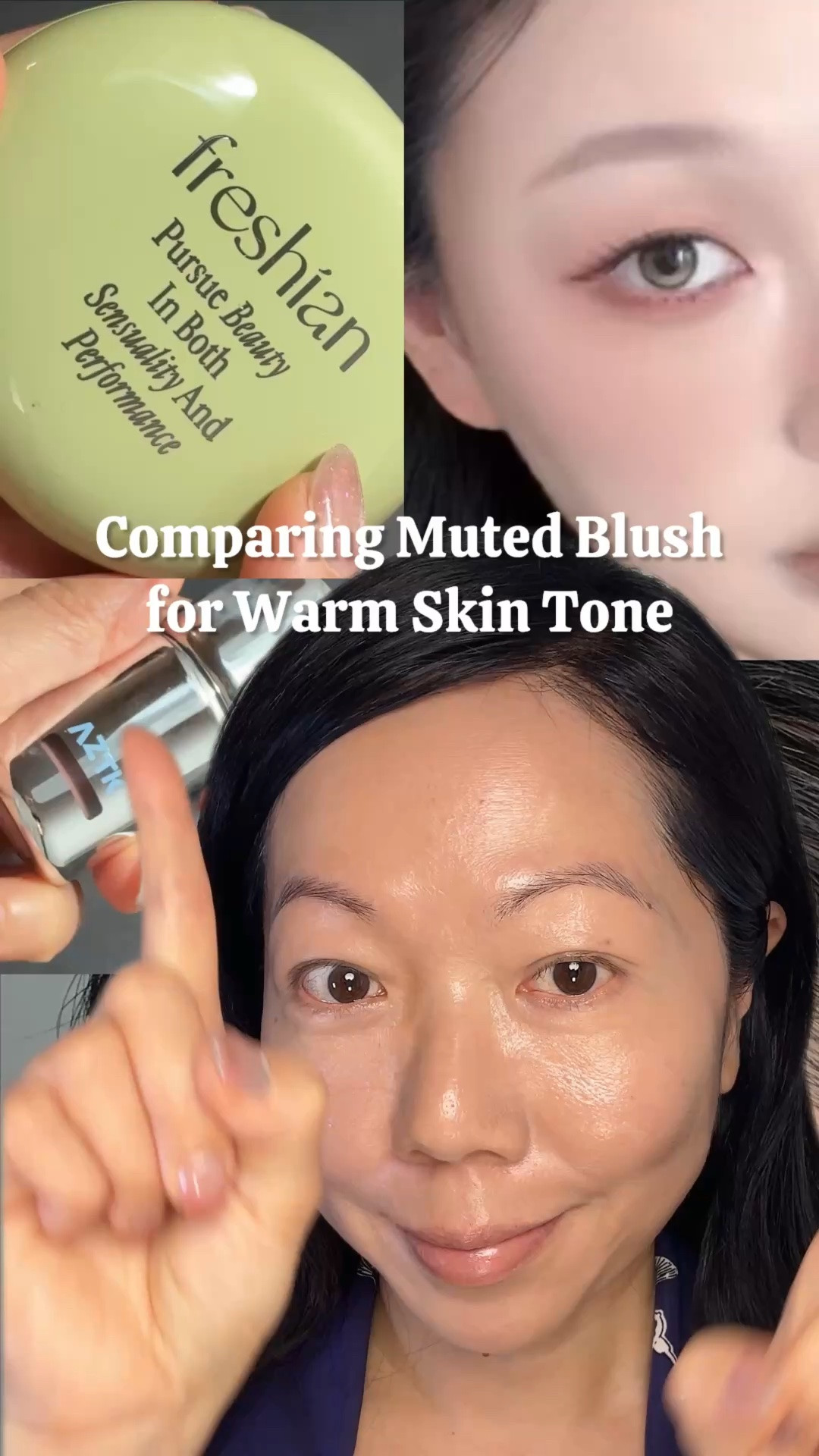 The Best Muted Blush for Warm Skin Tone? 🤎🍑

Looking for Brown and Muted Color Inspiration? I tested 3 Korean-style muted blush shades on my warm skin tone — and they definitely don’t look the same on me!

🤎 Peripera Light Peach — My favorite! The smooth, oil-based formula gives me a beautiful glowy finish, and the peachy beige shade doesn’t disappear on my skin. 
⭐️⭐️⭐️⭐️ 4/5

🩶 Freshian Milky Mocha — Sadly, not for me. The gray-pink undertone looks too muted against my warm skin and almost disappears.
⭐️ 1/5

🌸 AZTK Fig Coffee — A buildable pink-beige blush that gives me a healthy flush. Not my #1, but the price is incredible!
⭐️⭐️⭐️ 3/5 

If you have a warm skin tone, which muted blush would you choose? 🤎

#MutedBlush #BrownBlush #WarmSkinTone #KoreanMakeup #BlushComparison