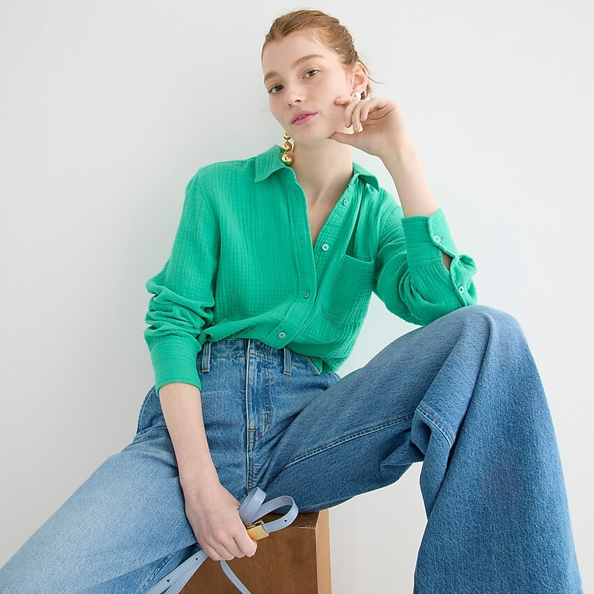 Classic-fit soft gauze shirt | J. Crew US