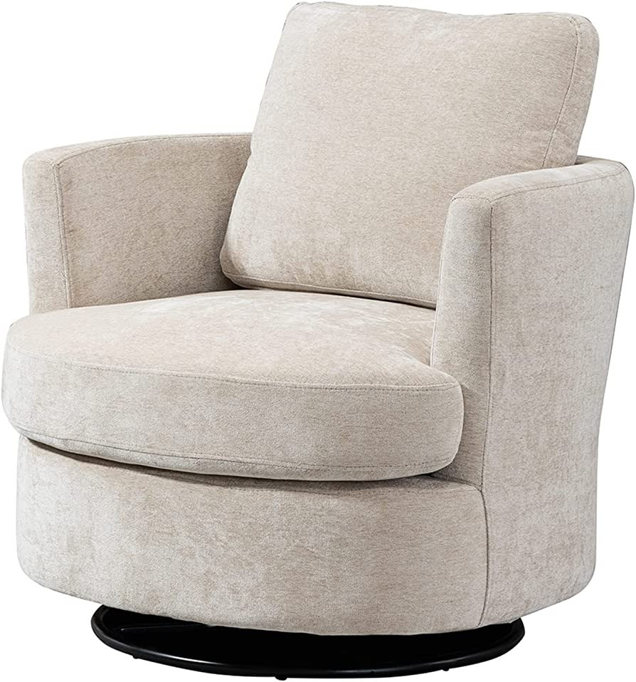 JEEOHEY Swivel Barrel Chair for Living Room, Modern Chenille Fabric 360° Club Accent Single Sofa... | Amazon (US)