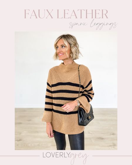 A striped sweater is a closet staple! I am wearing an XS! S in the faux leather leggings - use code: BRITTANYXSPANX for 10% off! 

Loverly Grey, Old Navy sweater

#LTKstyletip #LTKsalealert #LTKSeasonal