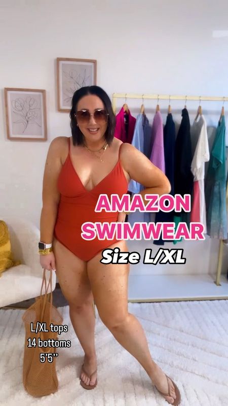 Amazon swimwear haul!  Wearing an xl and size 16 in all of these swimsuits. XL striped crochet cover ups. XL crochet 2 piece set. Large button down. One size fits all cream coverup  

#LTKmidsize #LTKswim #LTKSeasonal