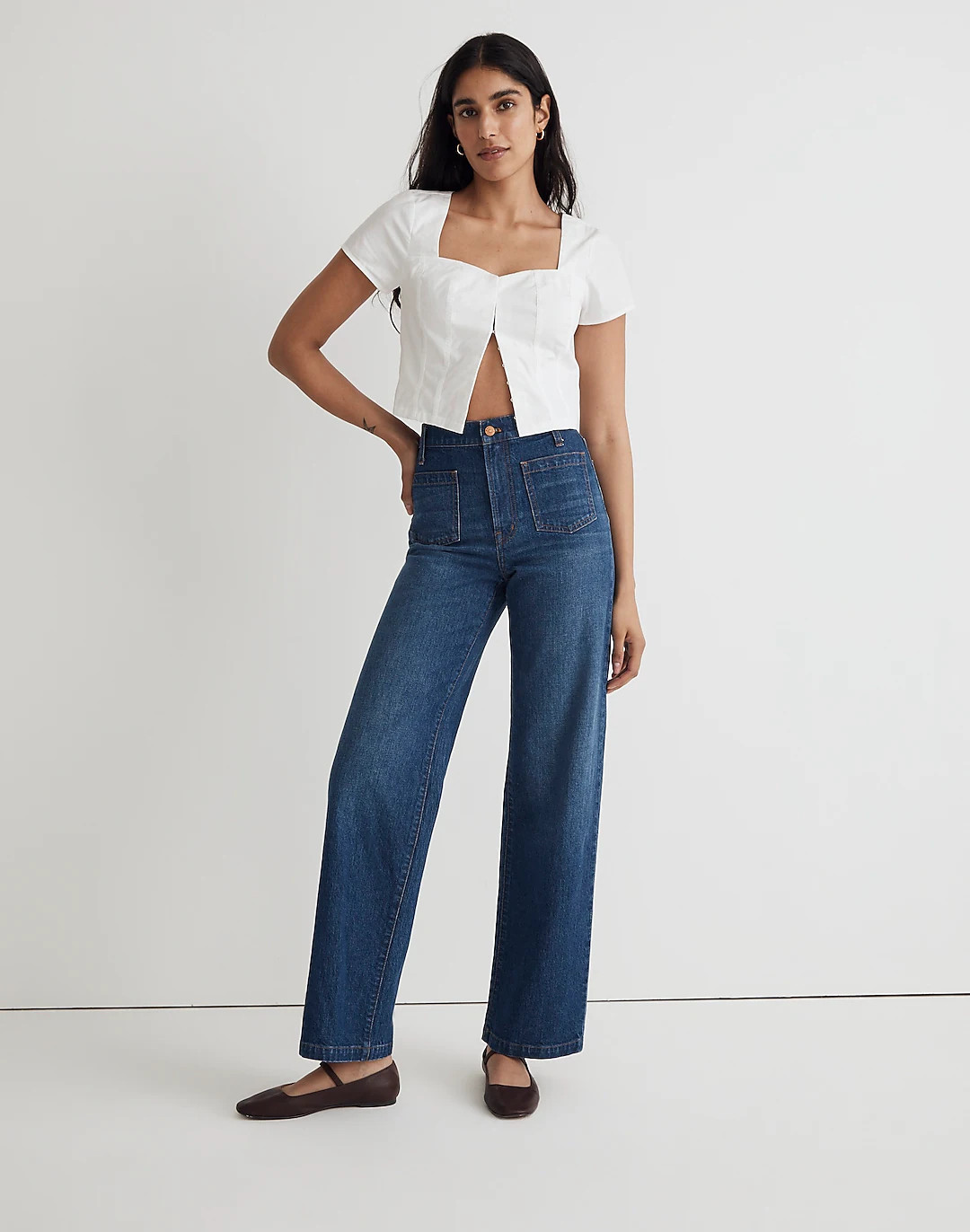 The Perfect Vintage Wide-Leg Jean in Caronia Wash: Patch Pocket Edition | Madewell