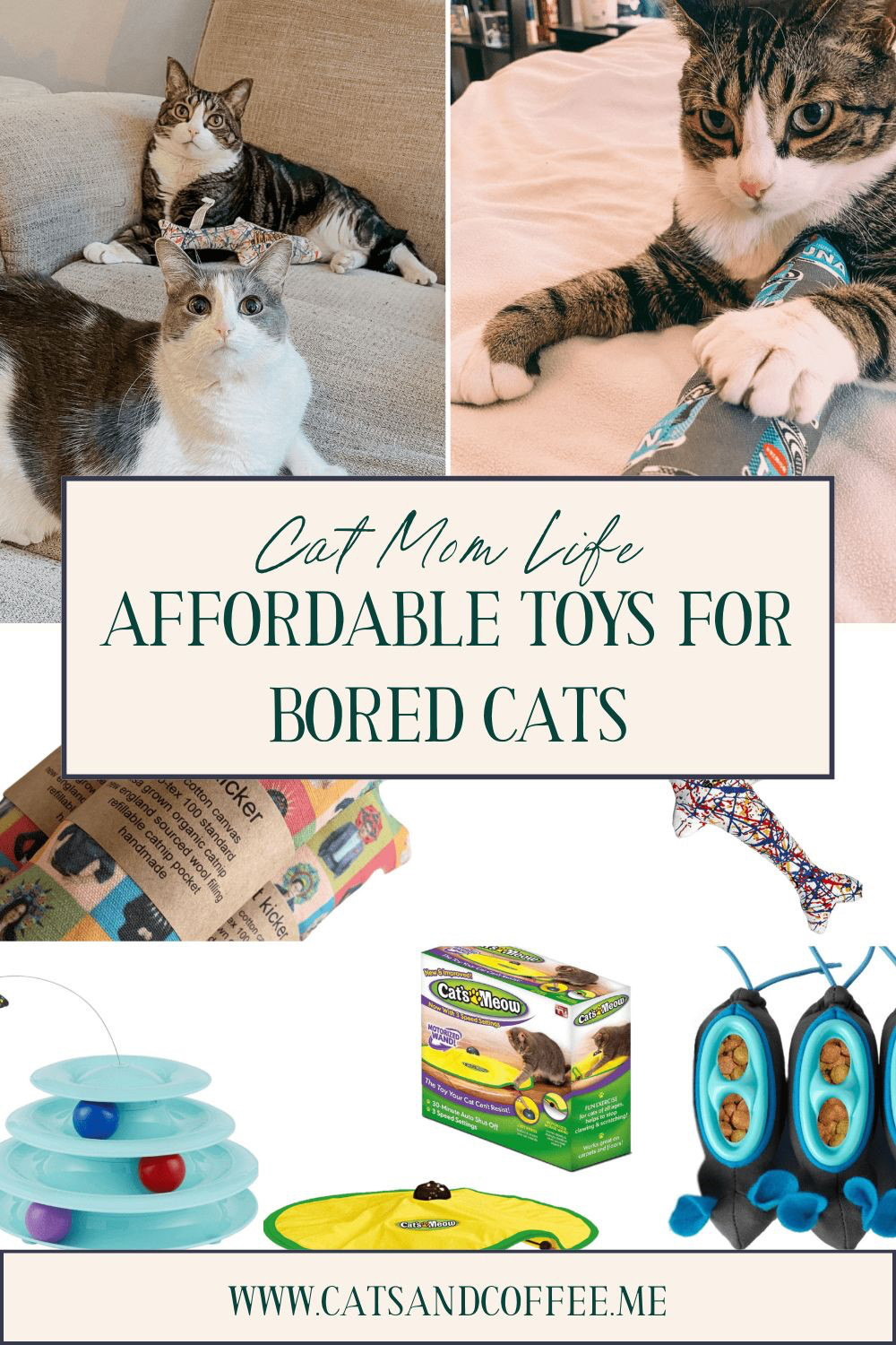 Five Top Cat Toys for Bored House Cats  😻 Whether you have one cat or multiple, cats can become bored rather easily. Whether they show little or declining interest in toys previously purchased, a bored cat might resort to acting out for stimulus. Here, I’m sharing the best toys for bored cats that my three cats love. Each option is readily available on Amazon, Chewy, or Etsy, and all are under $25 — the perfect way to treat your fur baby! 

 #LTKHome #LTKFindsUnder50 #LTKPets