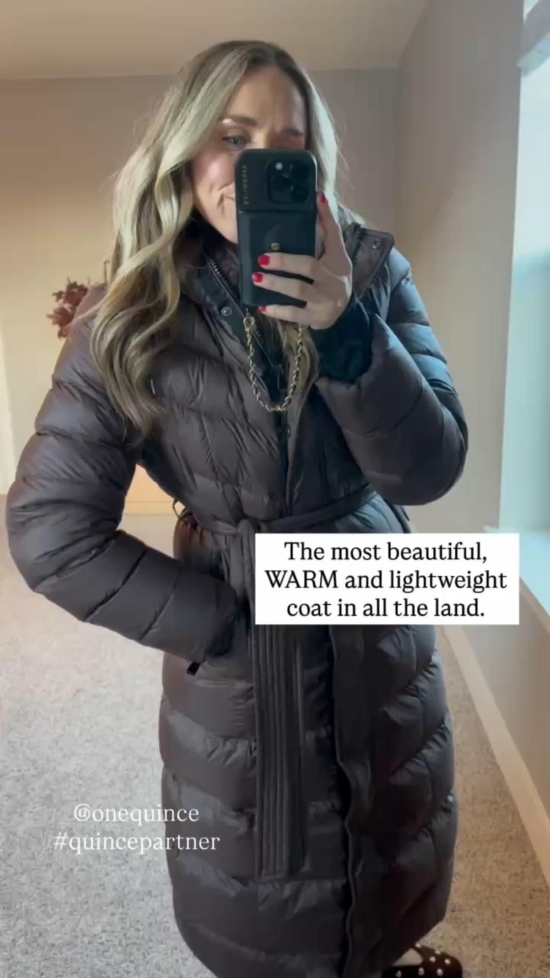 These Quince winter basics are soooo good! I love classic timeless pieces and these check all the boxes + are a crazy good price for the quality. 💁‍♀️👌

T-shirt: TTS
Sweater: I went up two full sizes for a more relaxed fit 
Coat: TTS 

@onequince #quincepartner 