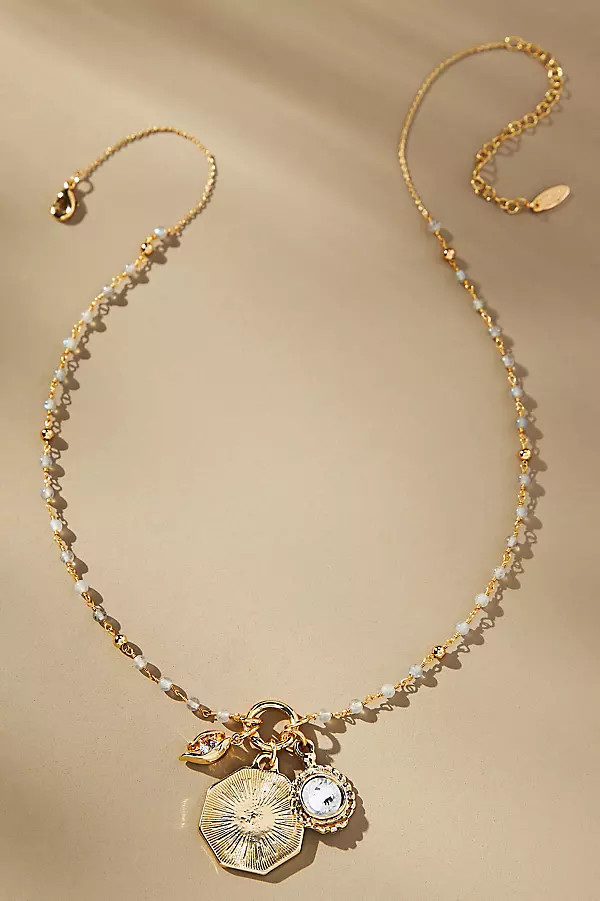 Dainty Beaded Charm Necklace | Anthropologie (US)