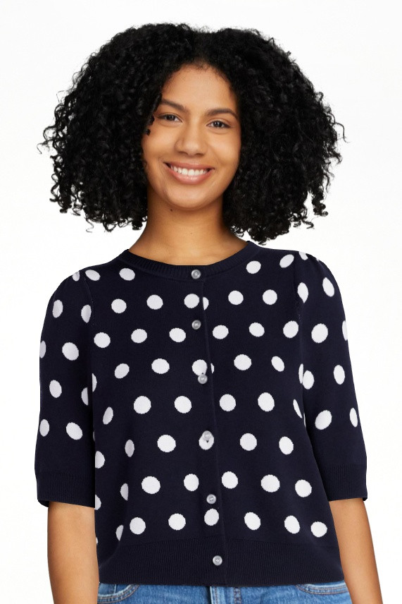 Free Assembly Women's Cardigan Sweater with Short Puff Sleeves, Lightweight, Sizes XS-XXL | Walmart (US)