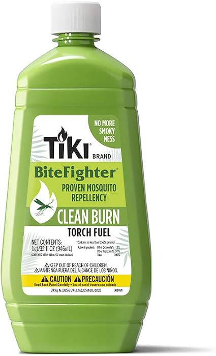 TIKI Clean Burn Mosquito Repellent Torch Fuel \u2013 1/4 Gallon (32 oz.), Smokeless & Low-Soot Ci... | Amazon (US)