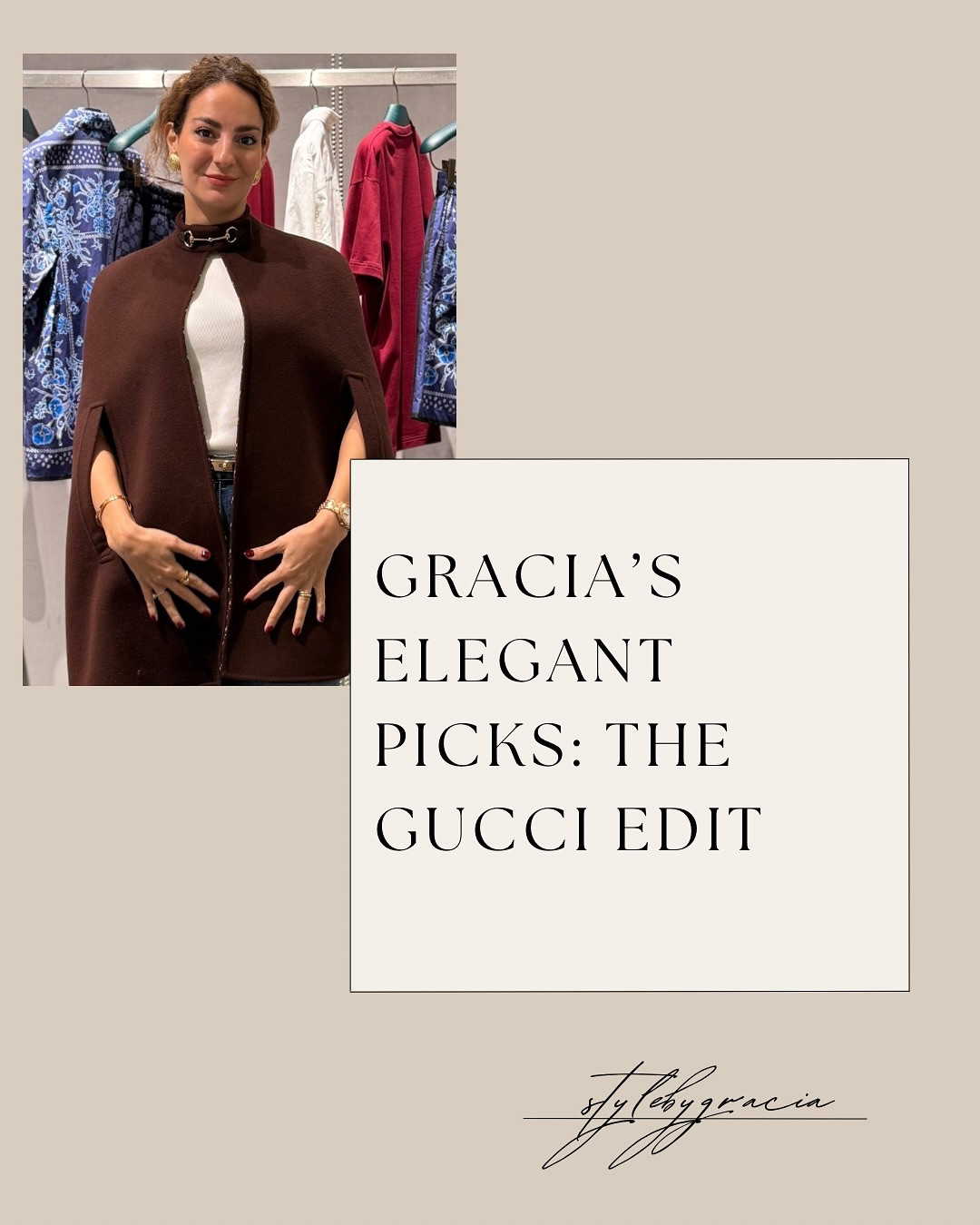 Gracia’s Elegant Picks: The Gucci Edit>>For FW25, I selected the most beautiful timeless pieces — silhouettes that will live in your wardrobe far beyond a single season. Think blazers you can wear year-round, minimal logos, and fabrics that speak for themselves: wool, cashmere, and the most perfect blends.

This is elegance at its finest: investment pieces that never age.

✨ Save this edit for your next shopping inspiration, and tell me in the comments which piece would you take home first?
⚜️Ready to step into your most elegant self?
⚜️Book your free virtual consultation or comment “elegance” to automatically receive the guide! 

#stylebygracia #elegantwomen #elegancecoach #elegantstyle #elegance #oldmoneystyle #elegantwoman #oldmoneyaesthetic #elegantwomen