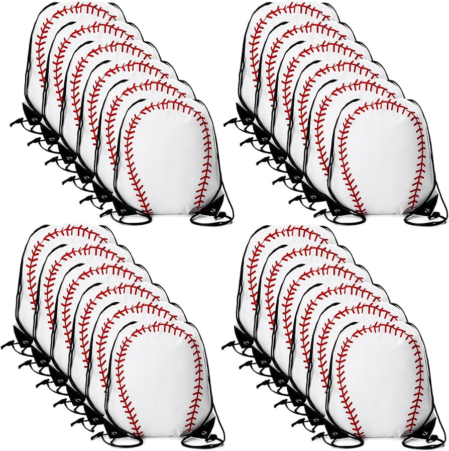 Sadnyy 24 Pcs Baseball Birthday Party Favors Baseball Drawstring Bags Softball Backpack Swag Bag ... | Amazon (US)