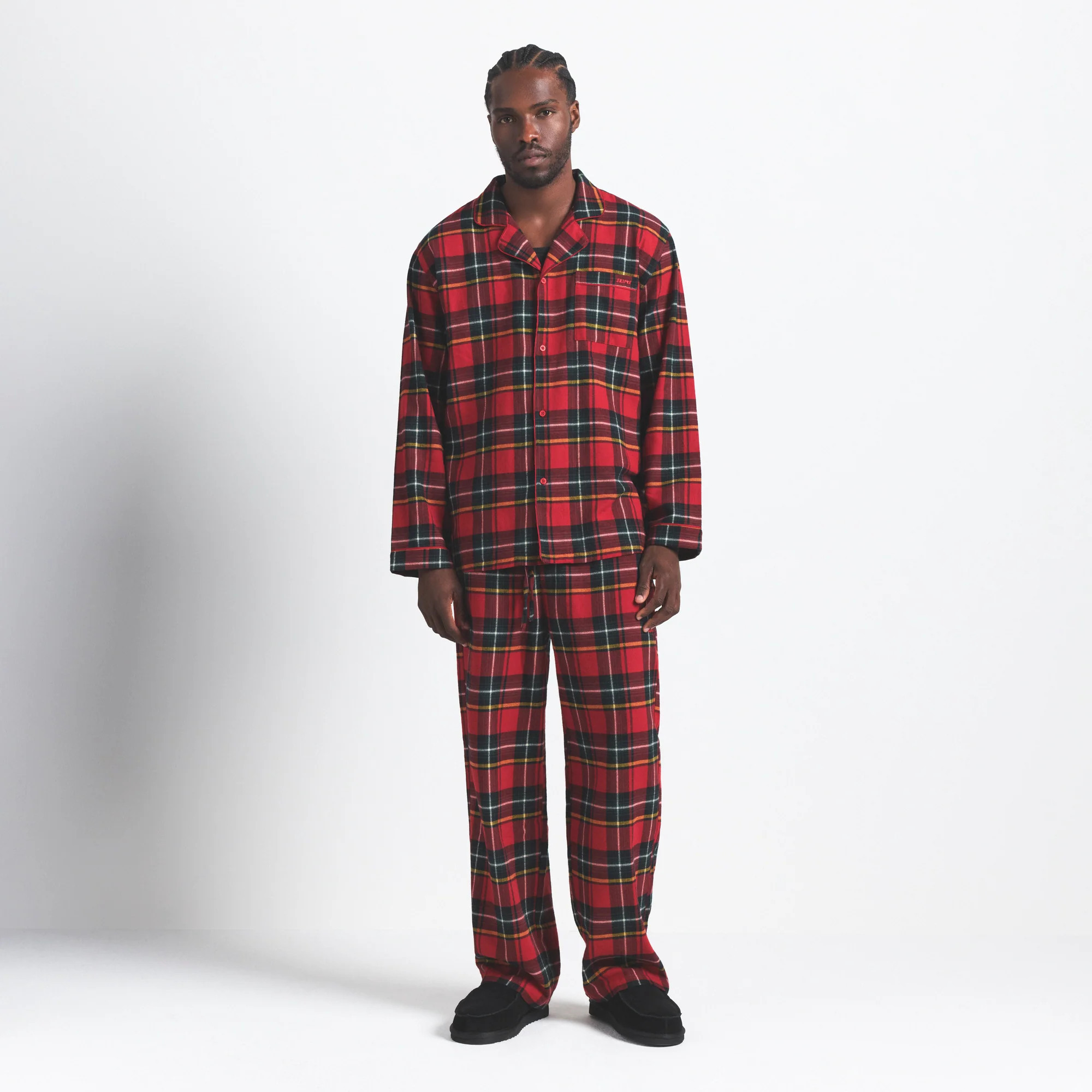 SKIMS Flannel Sleep Mens Sleep Set | Red | XL | SKIMS (US)