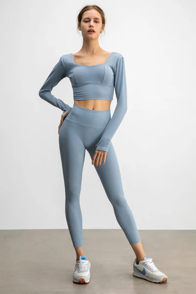 Luna Powder Blue Performance Leggings | J.ING