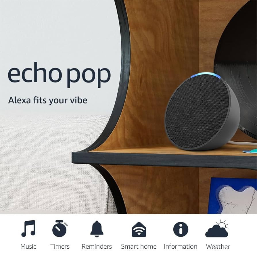 Amazon Echo Pop (newest model), Our smallest Alexa speaker, Fits in any room, Charcoal | Amazon (US)