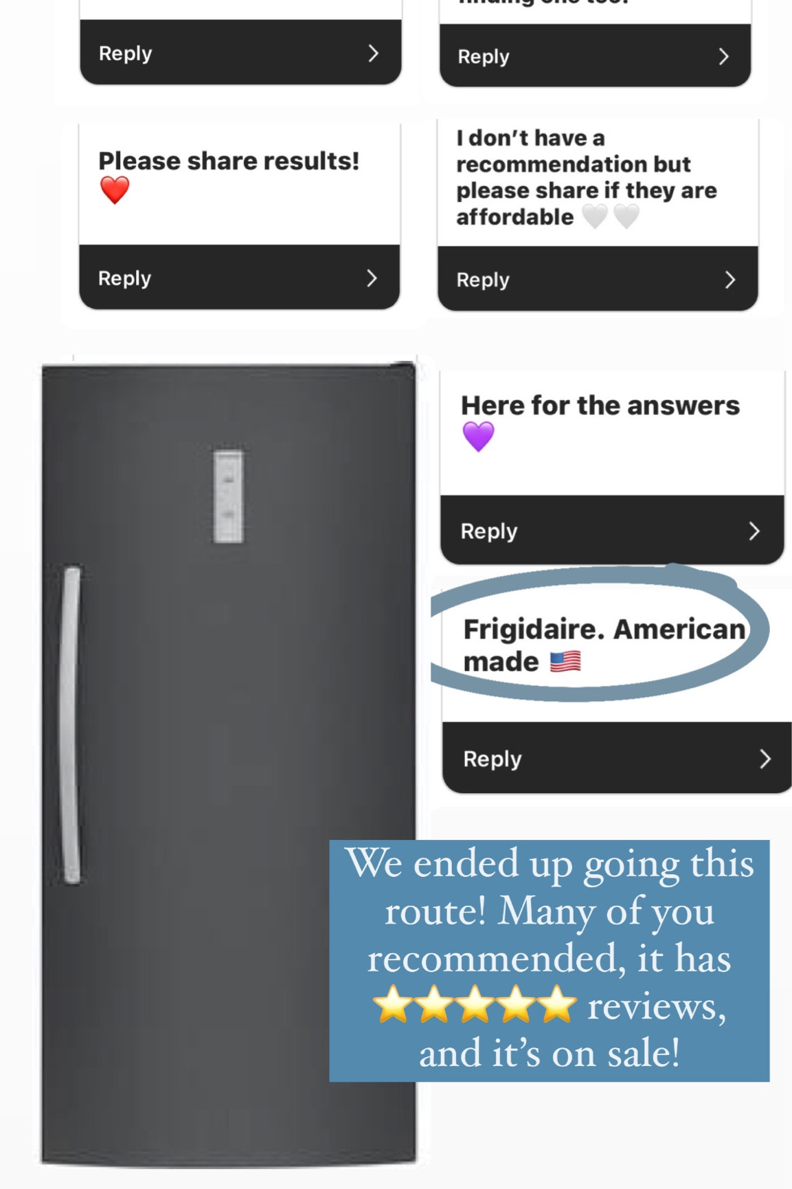 I had asked for upright, freezer recommendations, and many of you recommended this one! The Frigidaire has five star reviews, and it’s on sale this week! Also love that it comes in carbon or white. We chose the carbon. Ours will be here by the end of the month.

#LTKover40 #LTKhome #LTKMostLoved