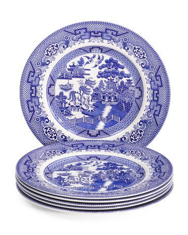 Set Of 6 Blue Willow Dinner Plates | TJ Maxx