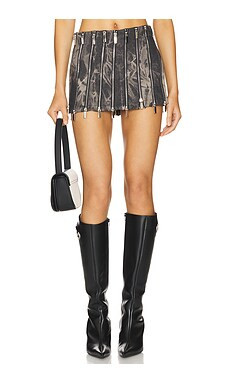 1XBLUE Zip Mini Skirt in Grey from Revolve.com | Revolve Clothing (Global)