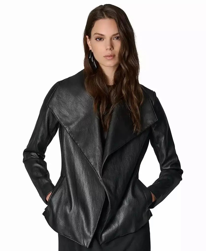 THE JACKET BEHIND THE 10/10.

The mixed-media finish gives this more presence than a basic black blazer, while the wrap front and removable belt create definition without requiring another accessory.

BUY IT IF:

• You need a stronger layer for presentations and leadership days
• You regularly wear black, ivory, charcoal, or burgundy
• You want one piece that bridges the gap between a blazer and a light jacket

SKIP IT IF:

• You prefer relaxed, unstructured layers
• You rarely wear waist-defining silhouettes
• You need something machine washable

I linked the exact Macy’s jacket—not a similar-looking substitute.