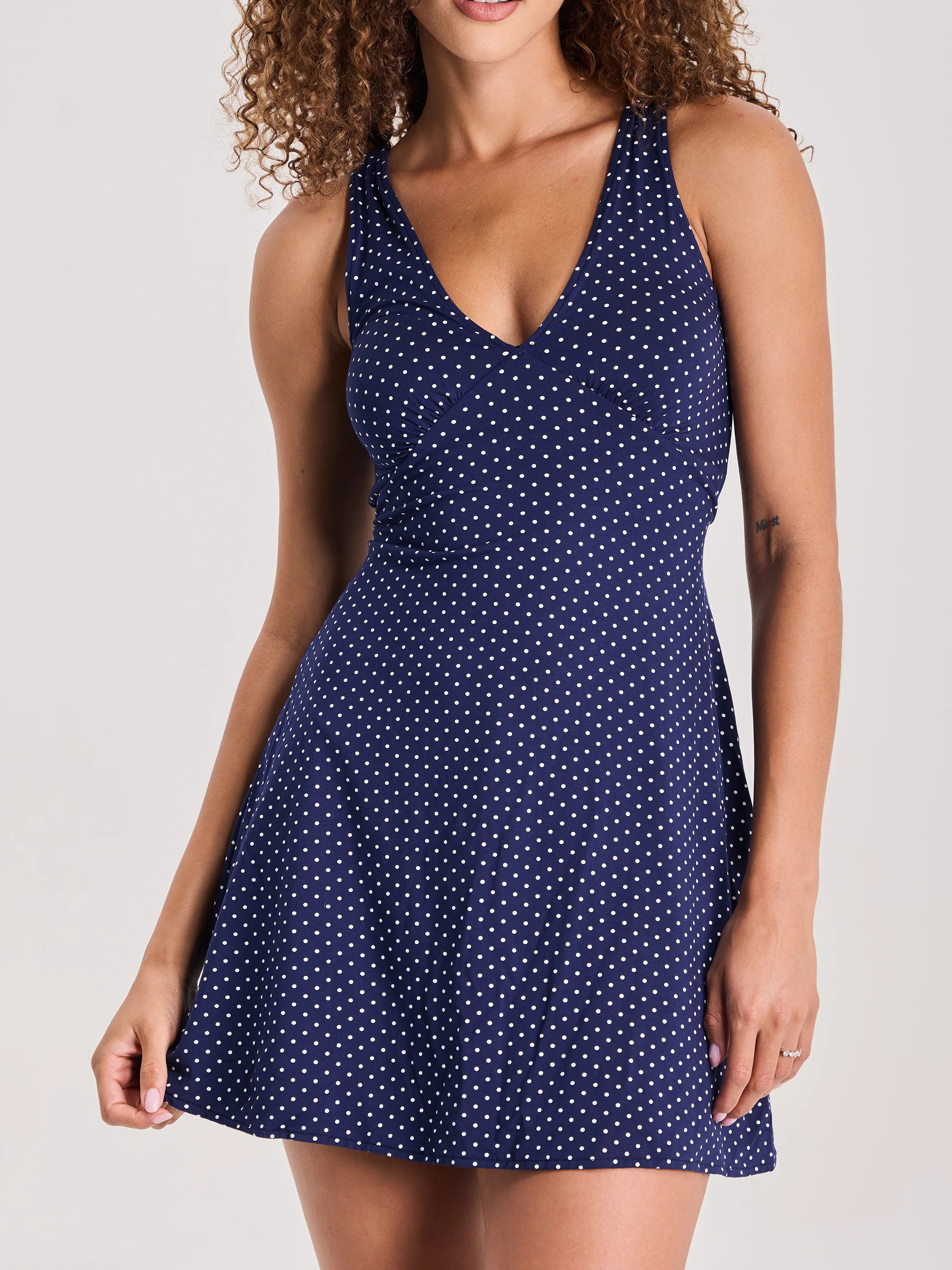 V-Neck Braless Mini Dress | Klassy