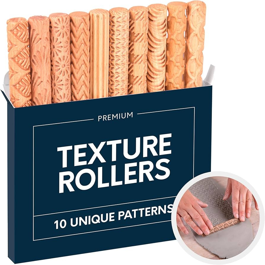 Byllstore Clay Texture Rollers | 10-Pack | 5 in x 0.65 in | Premium Pottery Tools | Amazon (US)
