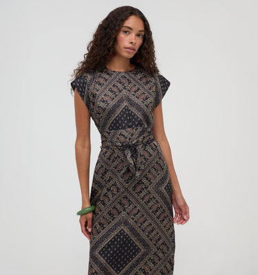 The Dris Dress - Carnaby Scarf Black Carnaby Scarf Black / L | Hill House Home US