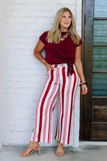Lindsay Rust Combo Wide Leg Pant | The Willow Tree