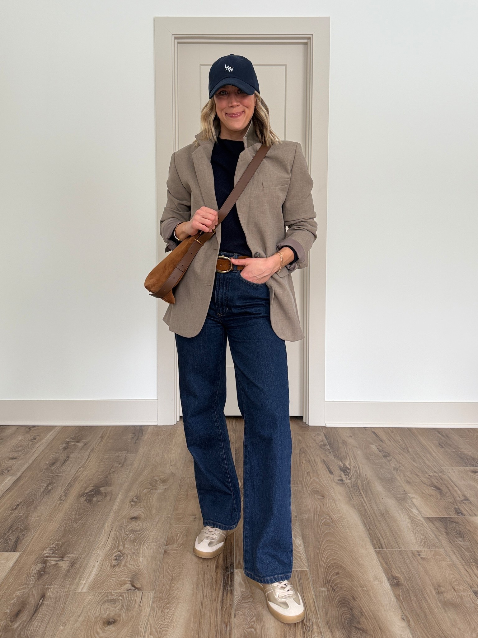 Wearing 25 jeans, small sweater, small belt, 4 blazer, sneakers tts

#LTKootd #LTKOver40