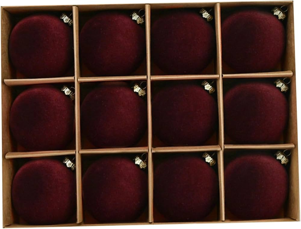 Maritown Velvet Christmas Ornaments Balls 24 Pcs 2.4 Inches Flocked Plastic Shatterproof Xmas Bau... | Amazon (US)
