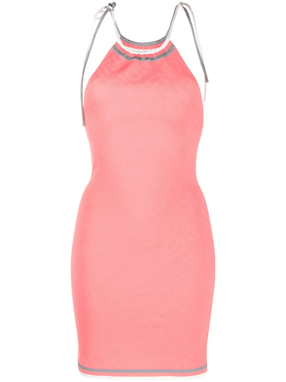 FENDI halterneck knitted dress - Pink | Farfetch Global