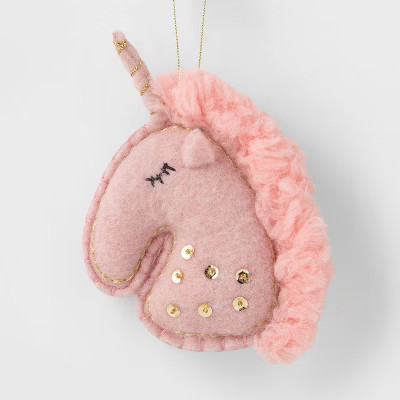 Felt Unicorn Christmas Tree Ornament Pink - Wondershop™ | Target