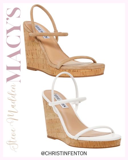 Macy’s Steve Madden summer wedge sandals 🤍 spring shoes, spring sandals, pastel heels, high heel pumps, wedding heels, wedding shoes, sandals, pumps, flip flops, neutral sandals, chunky heels @shop.ltk #liketkit 🥰 Thank you for shoe shopping with me! 🤍 XO Christin  #LTKshoecrush #LTKworkwear #LTKstyletip #LTKcurves #LTKitbag #LTKsalealert #LTKwedding #LTKfit #LTKunder50 #LTKunder100 #LTKworkwear 