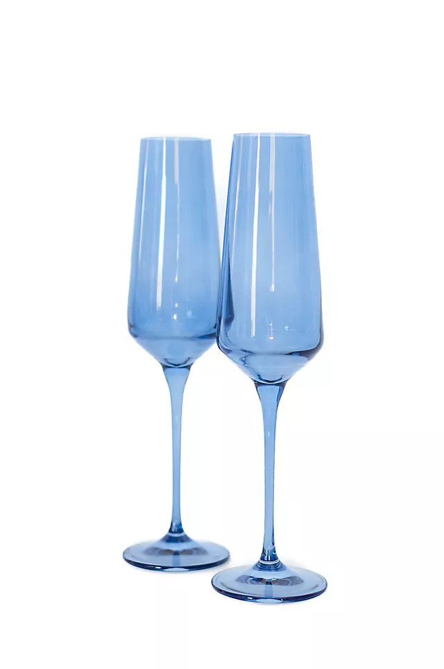 Estelle Colored Glass Champagne Flute Set | Anthropologie (US)